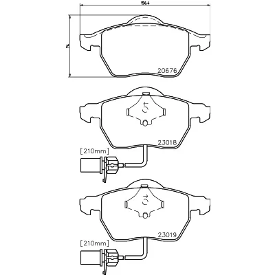Image de HELLA 8DB 355 010 731 Jeu de plaquettes frein avec contact du palpeur d&#039;usure intégré AUDI: A6 C6 Avant, A4 B7 Berline