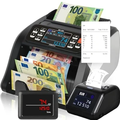 Image de Jubula MV 300 Compteuse de billets pour mixtes Bundle avec MPR 1 UV/MG/MT/IR/DD, etc. EUR USD GBP Compteur (MV + Printer 1)