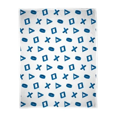 Image de Couverture polaire sous licence officielle PlayStation Design manette blanche et bleue super douce chaude Parfaite pour les chambres d&#039;adolescents, le camping soirées pyjama