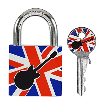 Image de Master Lock 3430EURDGUITAR Cadenas à Clé avec Guitare Imprimée, Guitare, 5,3 x 3 1,5 cm