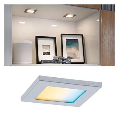Image de Paulmann 99960 éclairage de meubles LED Clever Connect Spot Pola Tunable White 12 V carré incl. 1x2,5 watts gradable mat plastique 2700 6500K, Matière, 2.5 W, Chrome matt