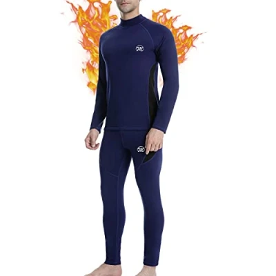 Image de MEETWEE Ensemble de sous Vêtement Thermique Homme,Quick Dry Haut Maillot Corps &amp; Pantalon Bas pour Chasse Ski Running,S,U5 bleu