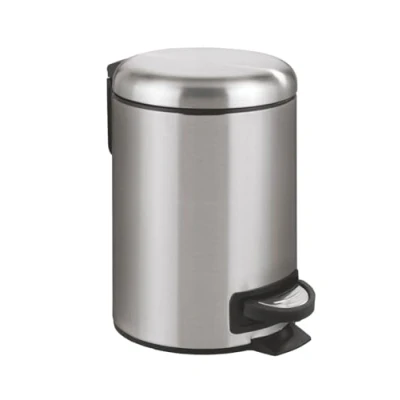 Image de WENKO poubelle de salle bain inox, mini bain, 3L, Leman Easy Close