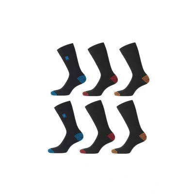 Image de Serge Blanco Chaussettes Hautes Homme Coton, Socquettes Homme, Anti Démangeaison, Durable (Lot de 6), Noir, 39/42