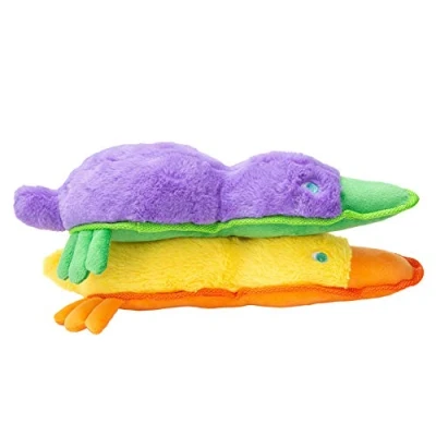 Image de JOYELF Jouet pour Chien couineur en Peluche Lot de 2 Canards Jaune et Violet