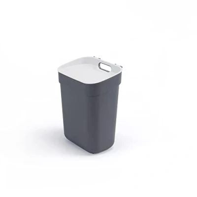 Image de CURVER Ready to Collect Poubelle de recyclage 100% recyclée gris foncé Couvercle clair 10 l