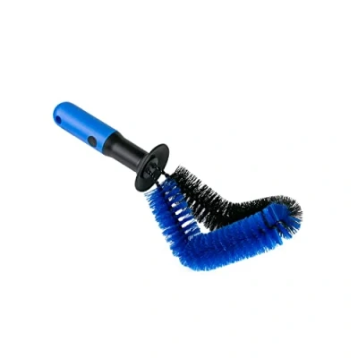Image de ToM PaR Bent Rim Brush I Car Tyre Steel and Alloy Wheels Ergonomic Handle Rubber Collar on to Protect Your Hands Effectively Removes Dirt from Rims Length: 28 cm Blue