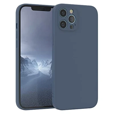 Image de EAZY CASE Coque de protection en silicone pour iPhone 12 Pro Max, bleu, souple, résistante aux chocs, avec l&#039;appareil photo, fine, TPU, antichoc, bleu pétrole