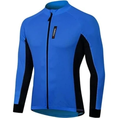 Image de MEETWEE Maillot Cyclisme Homme, Manche Longues Vélo Jersey VTT Vêtements Séchage Respirant Tee Shirt