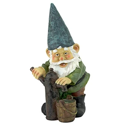 Image de Design Toscano QM2433500 Jardin Statue de Gnome Pompe à eau Pete Garden Pelouse