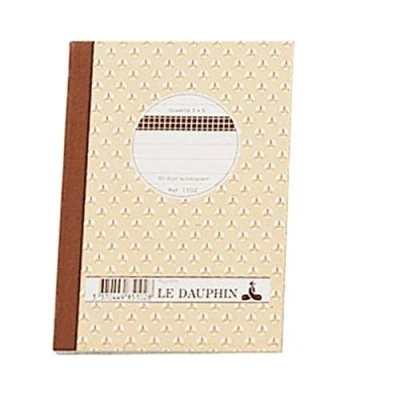 Image de Le Dauphin Réf. 1112D Lot de 5 manifolds papier autocopiant quadrillés 5x5 petits carreaux duplicata 50 feuilles format 21 x 14,8 cm couverture vernie