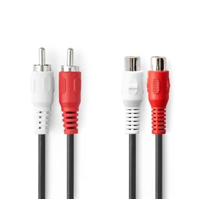 Image de Nedis CAGL24205BK20 câble audio 2 m x RCA Noir Neuf