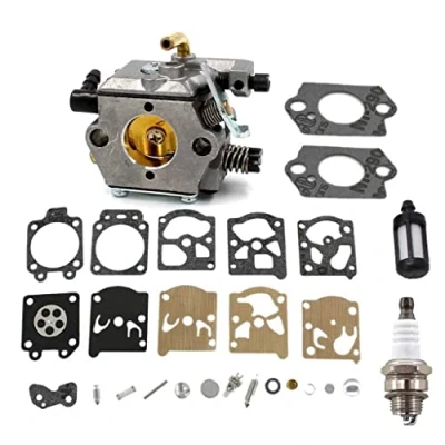 Image de HURI Carburateur et Carb Reparation Joint Kit Bougies d&#039;allumage pour Tronçonneuse Stihl 024 026 MS240 MS260 024AV 024S Remplacer Walbro WT 194/11211200611