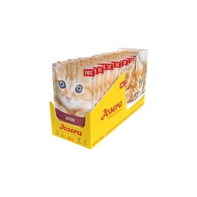 Image de JOSERA Pâtée Kitten (16 x 85 g) Sachets fraicheur pour chaton avec poulet, carottes et huile de saumon Sans céréales Nourriture humide Super Premium jeune chat en croissance Lot 16