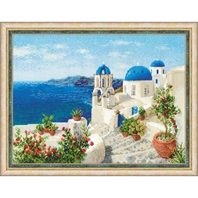 Image de Riolis 1644 Santorini Croix Contenu du, Coton, Multicolore, 40 x 30 0, 1 cm