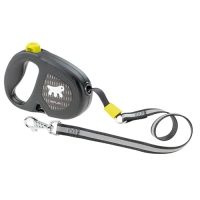 Image de Ferplast Laisse Chien Enrouleur Rèflechissante Flippy One Reflex, pour Chiens de Taille Moyenne jusqu&#039;à 25 Kg. Sangle Extensible Max 5 m. Bouton Unique verrouiller et déverrouiller, Jaune