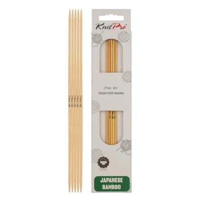 Image de KnitPro Lot de 3 Aiguilles à Double Pointe en Bambou 15 cm 2,75 mm