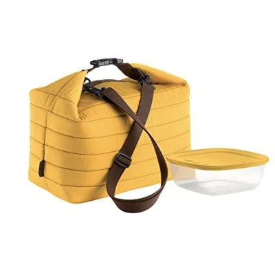 Image de Guzzini, Grand Sac Isotherme A/Compartiment Fraicheur Handy, (Bag) 30 x 18 h30 cm; (Container) 19,6 h7 cm 1400 cc, Ocre