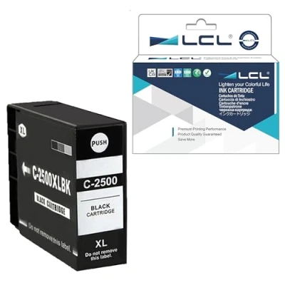 Image de LCL Cartouche d&#039;encre Compatible PGI 2500 2500XL 2500XLBK 9254B001 High Yield Pigment (1 Noir) Remplacement pour Canon MAXIFY IB4000 iB4050 iB4100 iB4150 iB4155 MB5050 MB5100 MB5150 MB5155