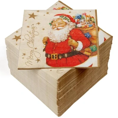 Image de Heku 22 30243 Serviettes en Papier à Motif 3 Plis, Papier, Père Noël., 33 x cm