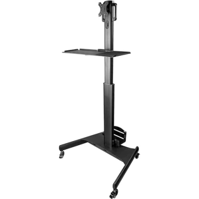 Image de StarTech.Com Pupitre de Travail Mobile avec Support Écran pour Tour PC et Clavier Chariot Ordinateur Ergonomique