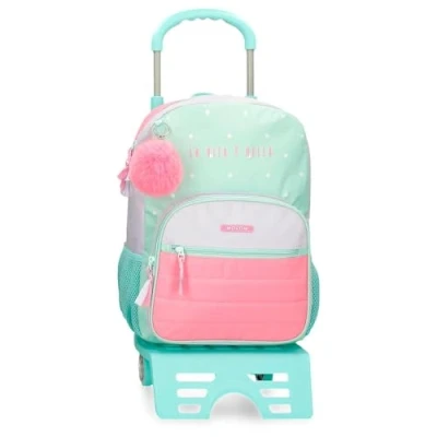 Image de Movom La Vita è Bella Sac à dos scolaire avec chariot vert 30 x 38 12 cm Polyester 13,68 l, vert,