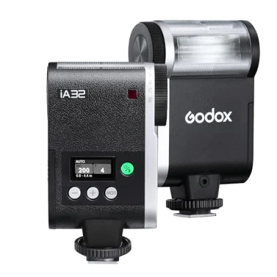 Image de Godox iA32 iFlash flash Mini Speedlite GN15 A/M Mode avec déclencheur optimal S1/S2 Tête de inclinable pour appareil photo Fuji,Canon,Nikon,Sony,Olympus,Panasonic