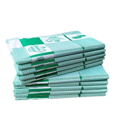 Image de kidparadise Lot De 10 Torchons Cuisine Coton Vaisselle Qualité Torchon 100% (Vert)