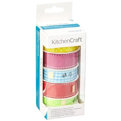 Image de KitchenCraft Sweetly Does It Ruban à Gâteau en Tissu, Plusieurs Coloris, Lot de 5 Bobines