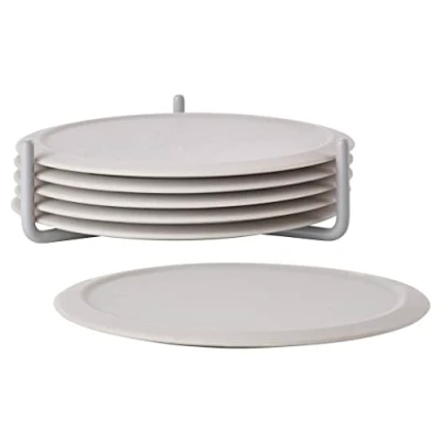 Image de Zone Denmark Coasters with Holder Warm Grey 6 pieces