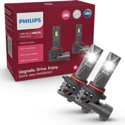 Image de Philips Ultinon Access LED ampoule de phare automobile (HB3/HB4), ultra compact direct fit, +80%, 6.000K, set 2
