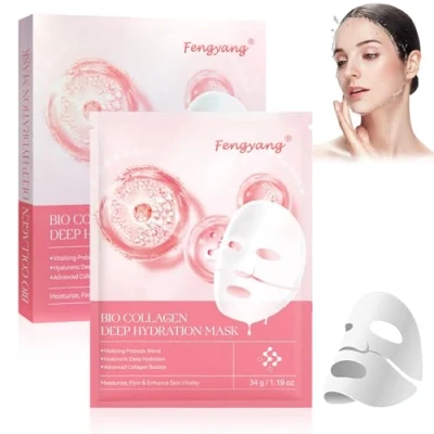 Image de Fengyang® Collagen Mask, Biodance Bio Real Deep Mask Coreen, Collagen, Masque Coréen Collagene, Reducing Wrinkles