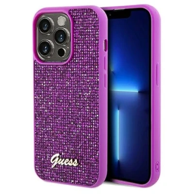 Image de CG MOBILE Guess GUHCP14XPMSDGSF Coque pour iPhone 14 Pro Max 6,7&quot; rigide Fuchsia Disco Metal Script