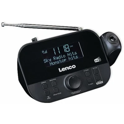 Image de Lenco réveil à Projection CR 615 Dab+ Radio numérique avec et PLL FM 30 Stations mémorisables Deux Heures de Projecteur 180 degrés Connexion 3,5 mm Noir