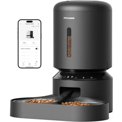 Image de PETLIBRO 5G et 2.4G Wi FI Distributeur Croquettes Chat Automatique pour 2 Chat, Triple Conservation avec Bol en Acier Inoxydable Couvercle, App, 5L, Noir