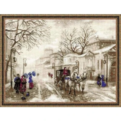 Image de RIOLIS RI 1400 Ancienne Rue Kit de Broderie au Point Croix Multicolore 40 x 30 cm