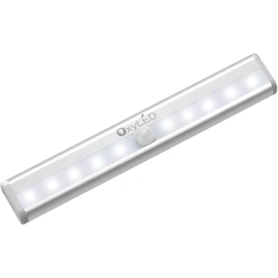 Image de OxyLED Lampe Detecteur de Mouvement Interieur, A Pile 6000K Auto ON/OFF Led Sans Fil Avec Bande Magnétique Barre Lumiere Escalier pour Veilleuse Cuisine Couloir