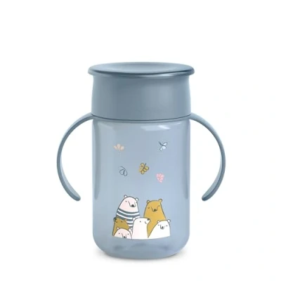 Image de Suavinex, gobelet d&#039;apprentissage pour bébé, 360 avec système anti déversement et goutte, Magic Cup poignées couvercle, passe au lave vaisselle micro ondes, 340 ml, tasse