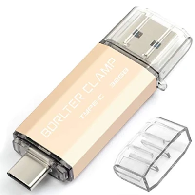 Image de Clé USB 32 Go, Dual Port OTG 3.0 Mémoire Stick Aves Type C Port, U Disque Compatible pour Smartphone Android, Tablette et Ordinateur (Or)
