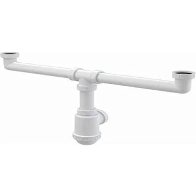 Image de Alcaplast A448 Siphon d&#039;évier Double, Blanc