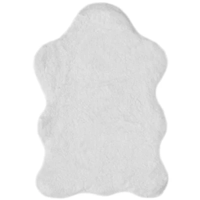Image de andiamo Coste Tapis en Fourrure synthétique Doux et Confortable à Poils Longs Blanc 55 x 80 cm