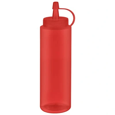 Image de APS Lot de 6 bouteilles à presser Ø 7 cm H 26,5 760 ml polyéthylène jaune avec couvercle vis bouchon Ouverture remplissage : 5,5