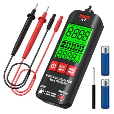 Image de BSIDE Multimètre numérique intelligent 3 résultats Plage automatique Détecteur de tension sans contact Testeur continuité Ohm Volt Livewire avec étui Lampe poche