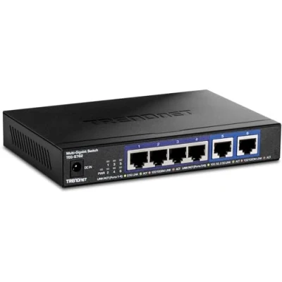 Image de TRENDnet TEG S762 Commutateur 6 Ports 10G, 4 2,5 G RJ 45 Base T, 2 10G 45, capacité de Commutation 60 Gbit/s, Montage Mural, connexions réseau 10 Gigabit, Noir