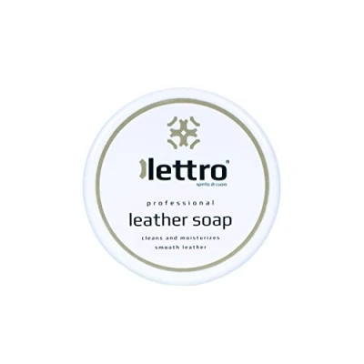 Image de Lettro Savon pour cuir Nettoyage efficace avec effet revitalisant hydratant selles, sacs, sièges d&#039;auto, meubles, chaussures et articles en cuir, 100 ml 3,40 fl. oz.