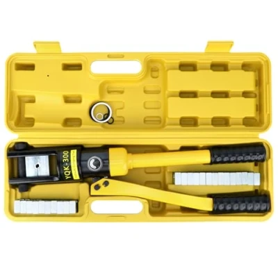 Image de QWORK® pince à sertir hydraulique,16t coffret de outil sertissage, avec 13 matrices sertissage 8 300 mm²