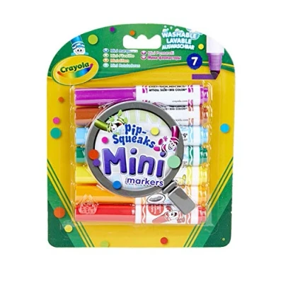Image de CRAYOLA 7 Mini feutres lavables, format de poche, pointe maxi, couleurs assorties, pour l’école et les loisirs, 8337