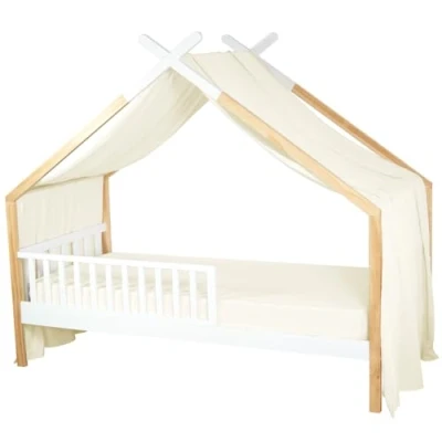 Image de Toile de lit ciel cabane en gaze coton Écru 420 x 140 cm