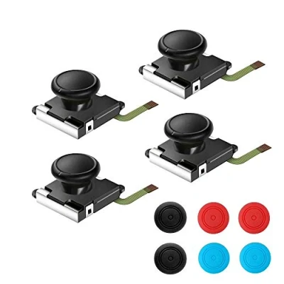 Image de Thlevel 4x Analog Joystick Tringle pour NS, Remplacement Gauche et Droite Analogique Contrôleur Bascule Bâton avec Casquette