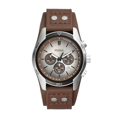 Image de Fossil Montre à aiguilles, Homme, Taille: One Size, Silber/braun